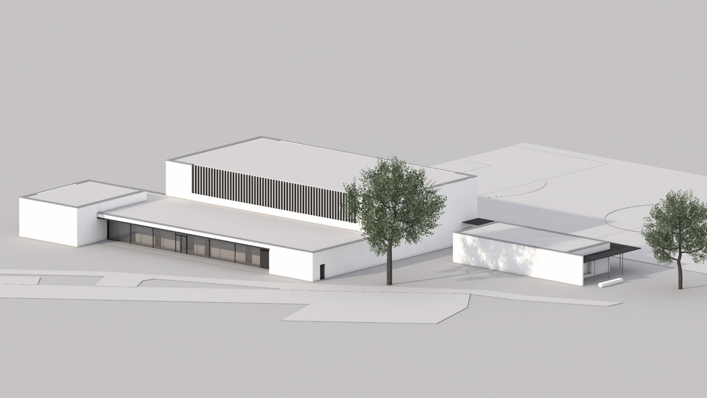 Die Sporthalle an der Benzstra�e wird neu gebaut. (Foto: Stadt Bielefeld)